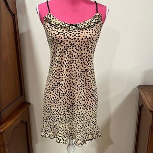 Josie Natori for Saks Leopard Print Women's Slip dress Nightgown